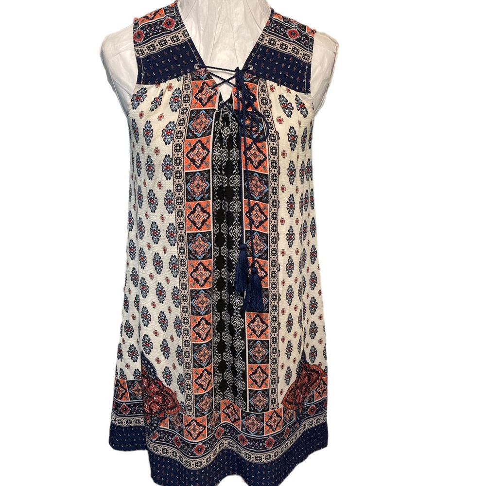 - - - Altard state blu pepper dress shift dress rope with tassel in front